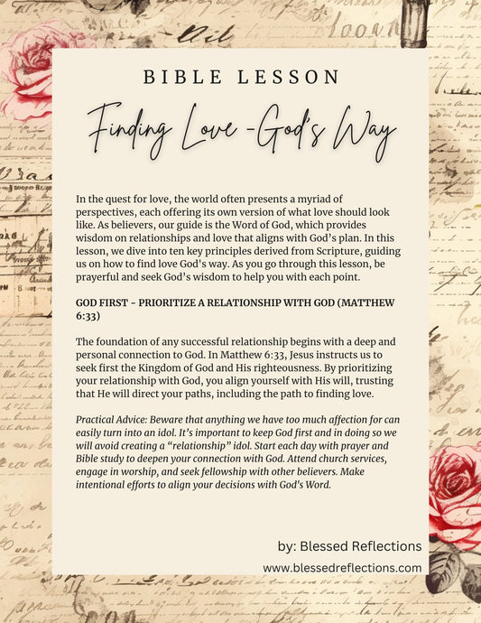 Find Love God's Way- 16 Page Bible Lesson